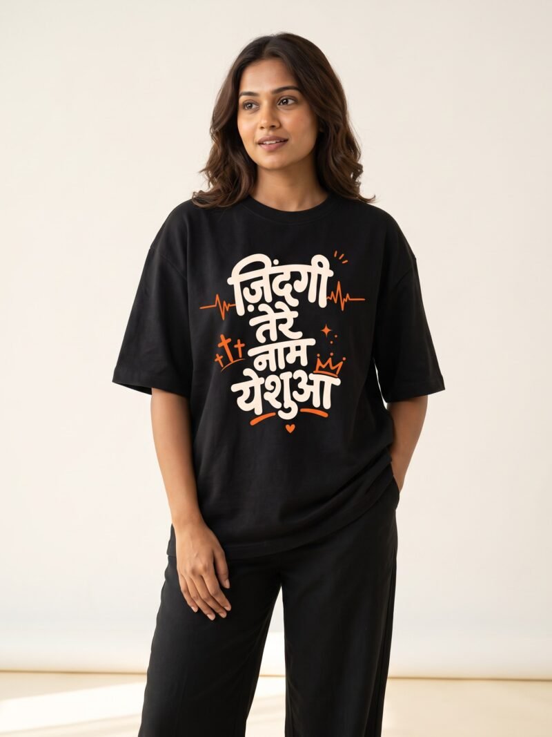 Zindagi Tere Naam Yeshua oversized tee female